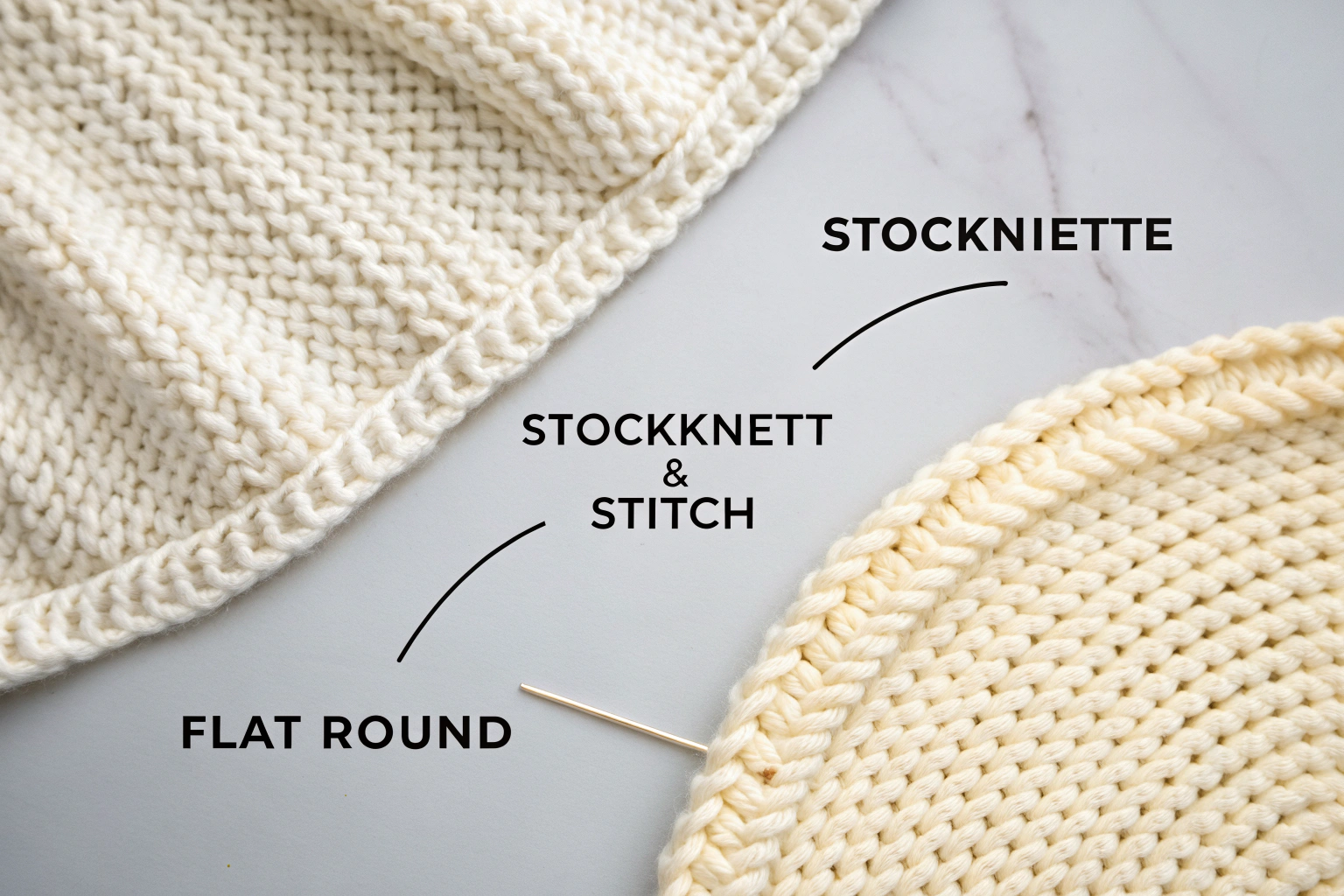 Stockinette stitch in the round seamless knit tutorial