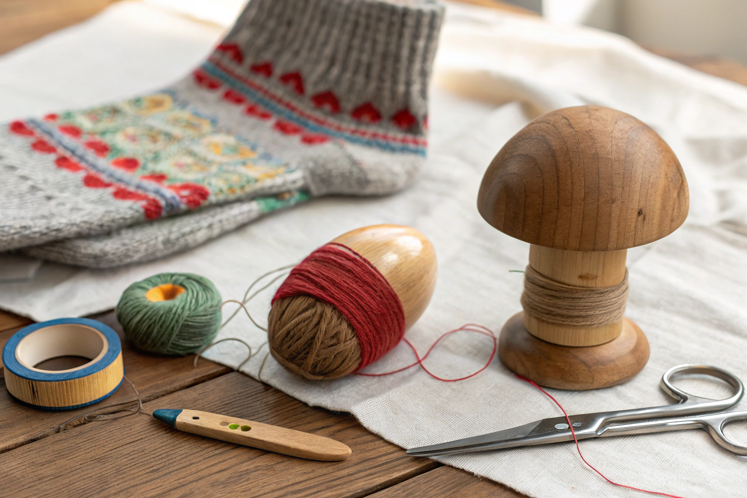 How to fix a hole in a sock